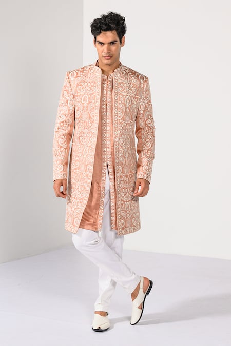 Kalpana Naik Majestic Weaves Embroidered Achkan Set 