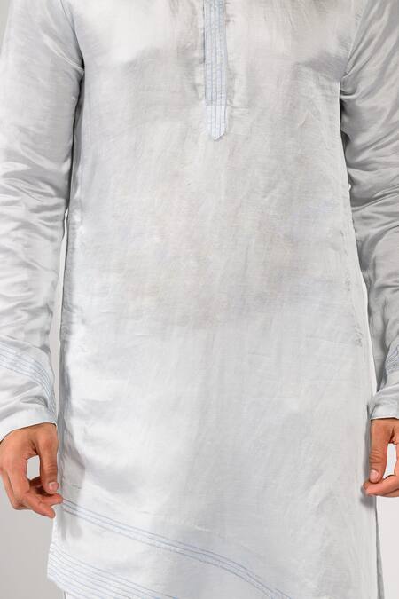 Buy Kalpana Naik Sky Blue Bemberg, Silk, Cotton Icy Waves Hand Nehru Jacket Kurta Set Buy_Kalpana Naik_Sky Blue Bemberg, Silk, Cotton Icy Waves Hand Nehru Jacket Kurta Set