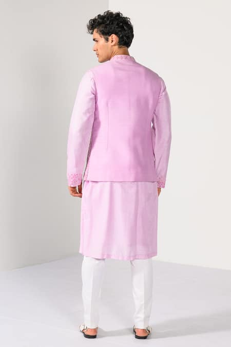 Kalpana Naik Floral Charm Floral Embroidered Nehru Jacket Kurta Set 