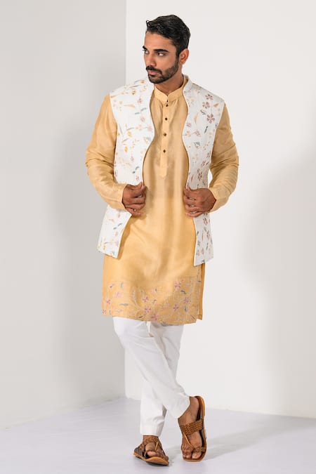 Kalpana Naik Floral Luxe Floral 3D Embroidered Nehru Kurta Set 