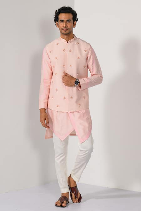Kalpana Naik Blush Butta Embroidered Nehru Kurta Set 