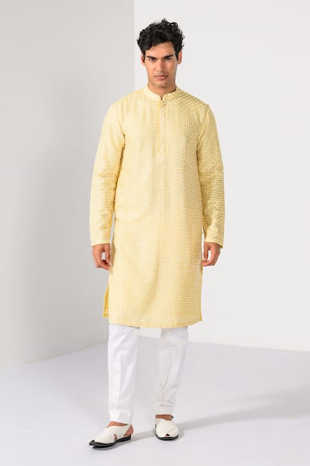 Kalpana Naik Golden Dawn Chanderi Thread Embroidered Kurta & Pant Set 