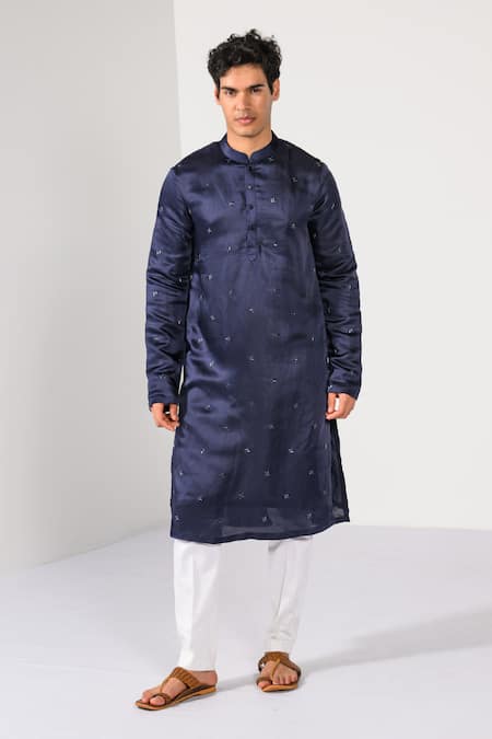 Kalpana Naik Majestic Indigo Butta Thread & Pipe Work Kurta Set 