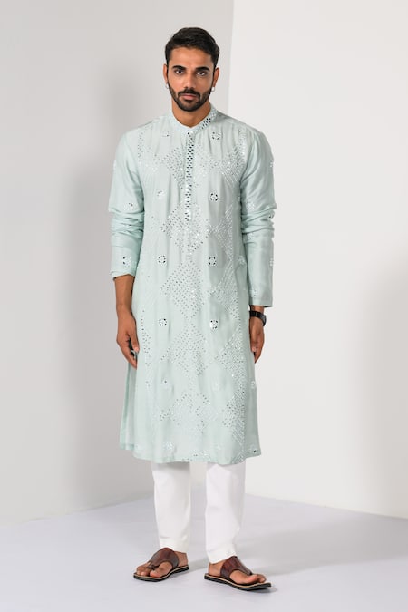 Kalpana Naik Icy Glimmer Mirror Work Kurta & Pant Set 