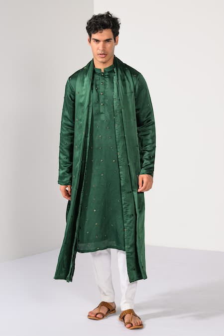 Kalpana Naik Emerald Green Work Kurta Set 