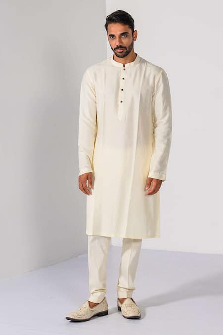 Kalpana Naik_Ivory Silk Embroidery, Zari Royal Zardozi Sherwani Set _Online_at_Aza_Fashions