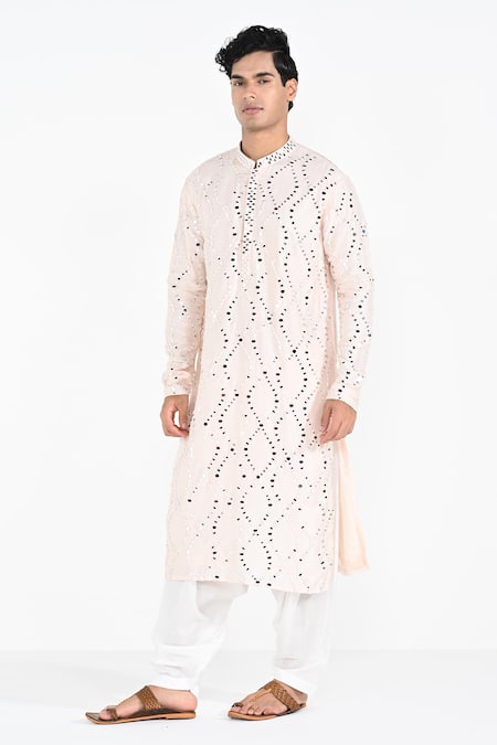 Kalpana Naik Blush Pink Hand Embroidered Kurta Set 