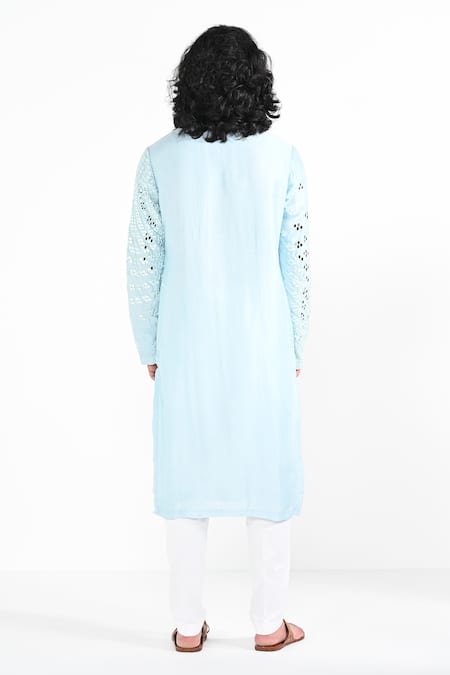 Kalpana Naik Powder Blue Embroidered Kurta Set 