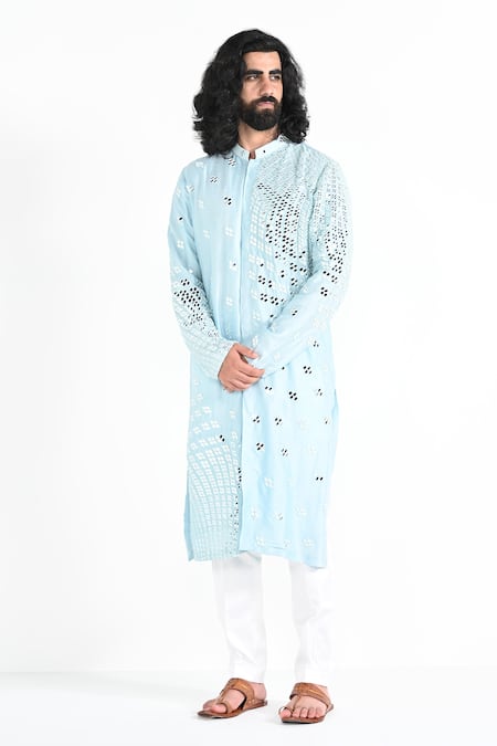 Kalpana Naik Powder Blue Embroidered Kurta Set 
