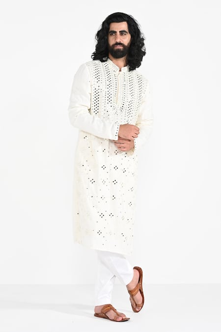 Kalpana Naik Ivory Embroidered Kurta & Pant Set 