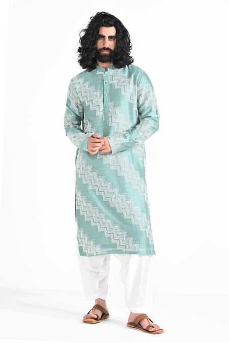 Kalpana Naik Emerald Green Hand Embroidered Kurta & Salwar Set 