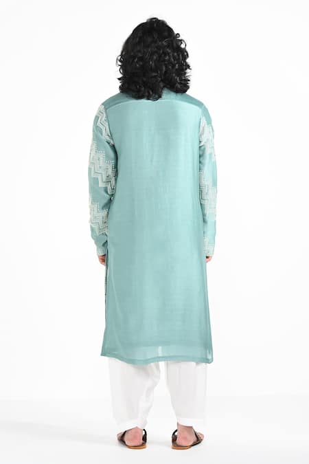 Kalpana Naik Emerald Green Hand Embroidered Kurta & Salwar Set 