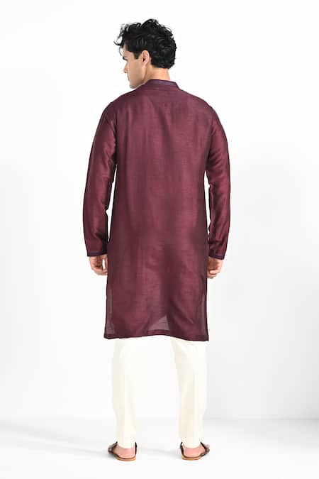 Kalpana Naik Magenta Pink Hand Embroidered Kurta Set 