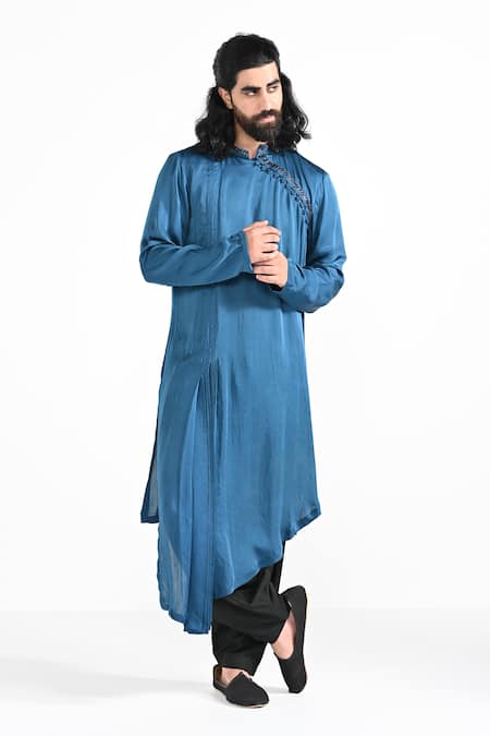 Kalpana Naik Denim Blue Hand Embroidered Kurta Set 