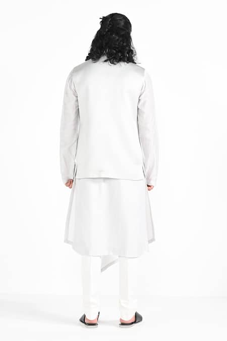 Kalpana Naik Floral Fish Embroidered Nehru Jacket Set 