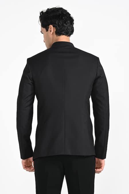 Kalpana Naik Black Embroidered Panel Bandhgala With Trouser 