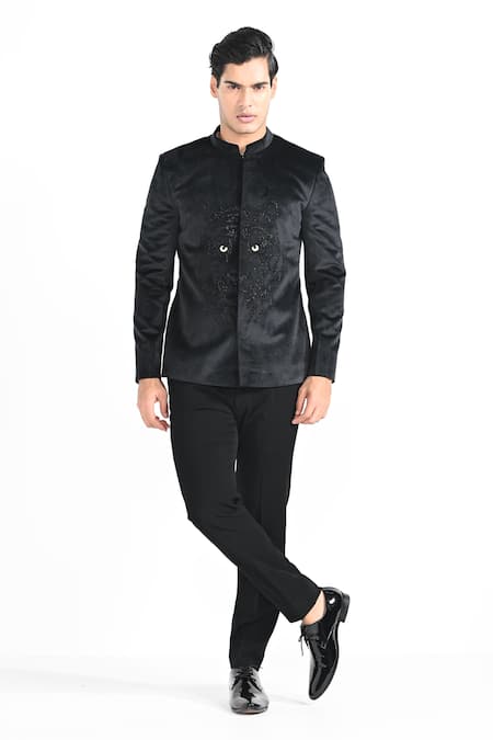 Kalpana Naik Fiery Tiger Cutdana Bandhgala & Trouser Set 