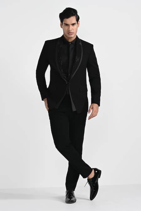 Kalpana Naik Embroidered Double Lapel Tuxedo Set 