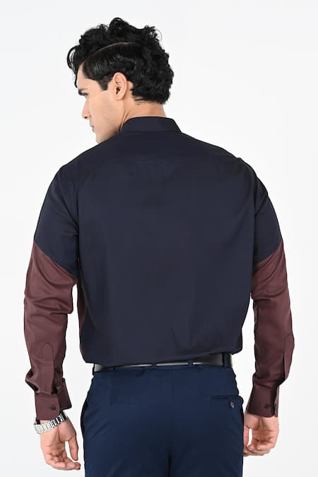 Kalpana Naik Dual Coloured Giza Cotton Stretch Shirt 