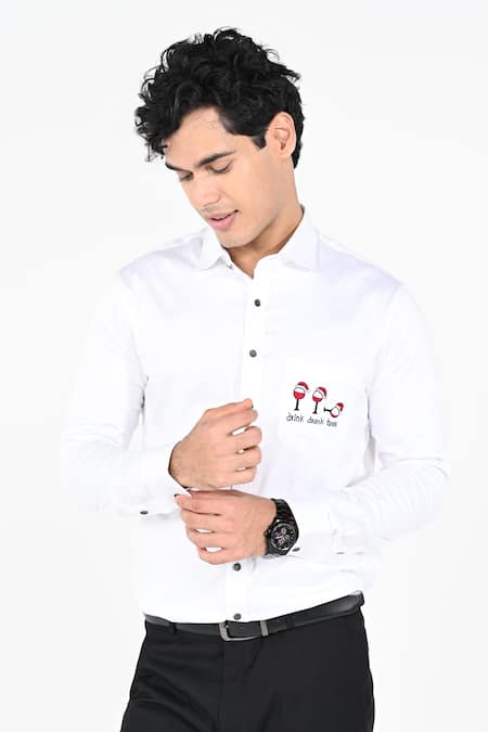 Kalpana Naik Drink Drank Drunk Embroidered Shirt 