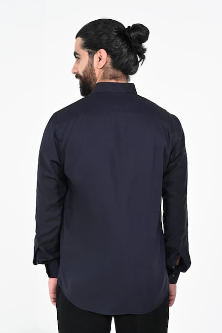 Kalpana Naik Navy Blue Cocktail Embroidered Shirt 