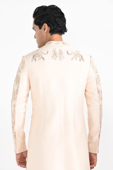Kalpana Naik Raja & Rani Work Hand Embroidered Sherwani Set 
