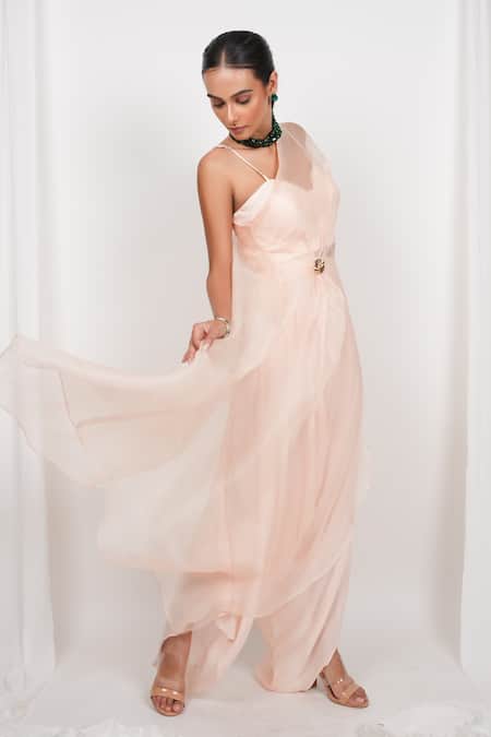 Day And Mood One Shoulder Kaftan Blouse & Flared Pants 