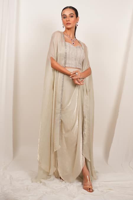 Day And Mood Bustier Skirt & Kaftan Set 