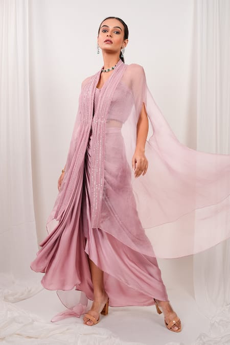 Day And Mood Wired Kaftan Dhoti Skirt & Blouse Set 