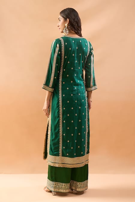 Gopi Vaid Embroidered Kurta Palazzo Set 