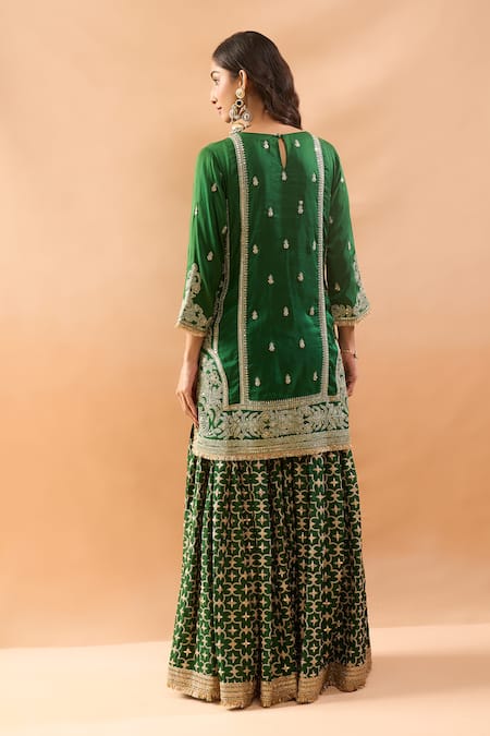 Gopi Vaid Embroidered Kurta & Sharara Set With Dupatta