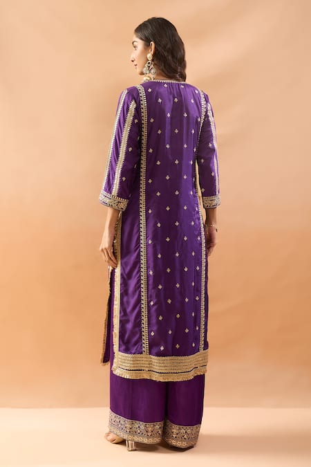 Gopi Vaid Embroidered Kurta Palazzo Set 
