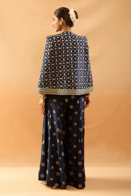 Gopi Vaid Embroidered Blouse, Jacket & Palazzo Set 