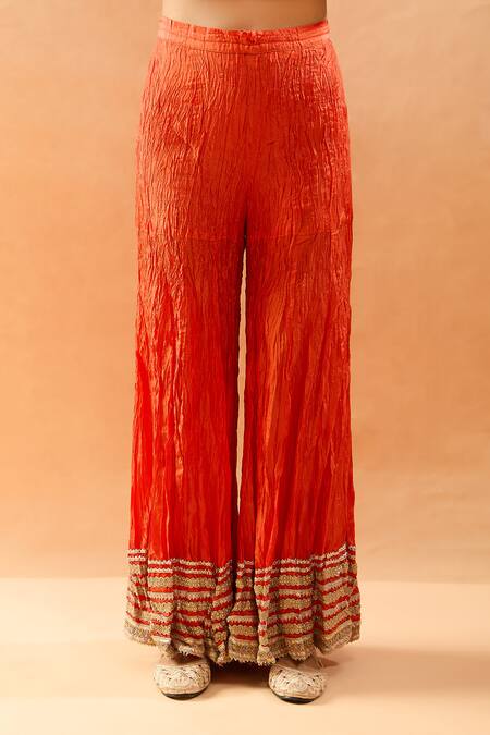 Shop Gopi Vaid Rose Gold Tussar, Shantoon, Organza Embroidery, Zari Kurta And Semi Silk Sharara Online at Aza Fashions Shop_Gopi Vaid_Rose Gold Tussar, Shantoon, Organza Embroidery, Zari Kurta And Semi Silk Sharara _Online_at_Aza_Fashions