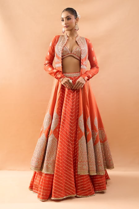 Gopi Vaid Embroidered Lehenga Set With Jacket 