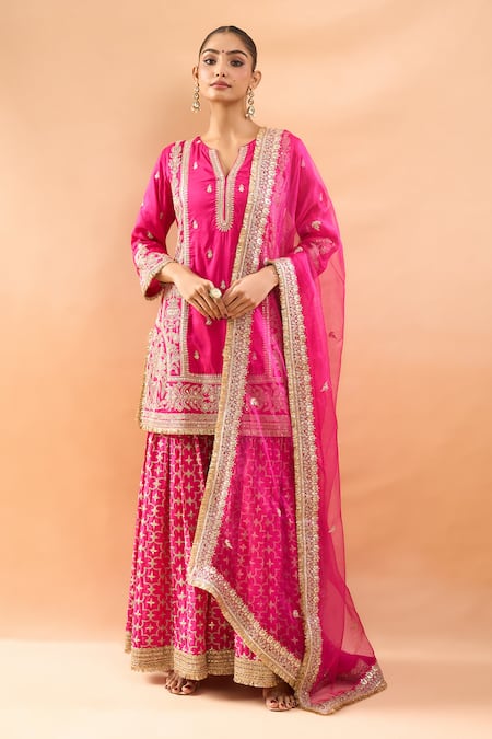 Gopi Vaid Embroidered Kurta Sharara Set 