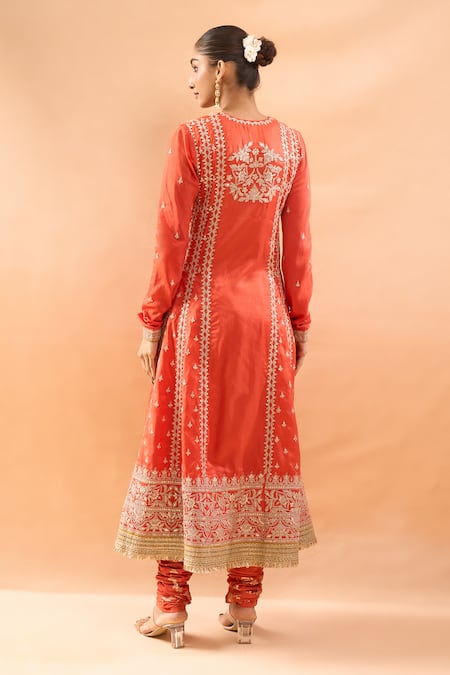 Gopi Vaid Embroidered Anarkali Churidar & Dupatta Set