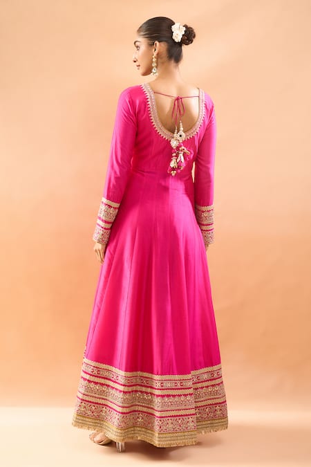 Gopi Vaid Embroidered Anarkali Palazzo & Dupatta Set 