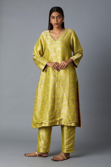 Vasstram Khajoor Brocade Kurta Pant Set 