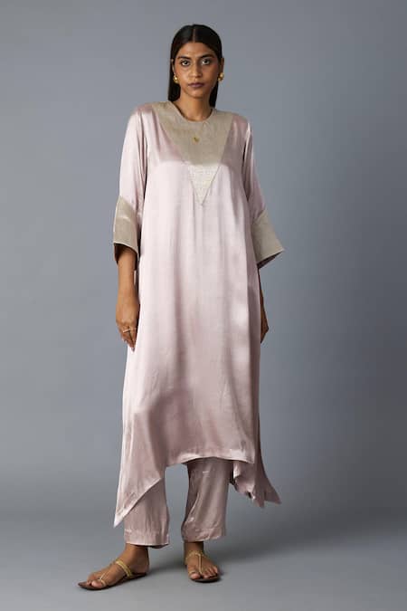 Vasstram Tikona Zari Panelled Kurta & Pant Set 