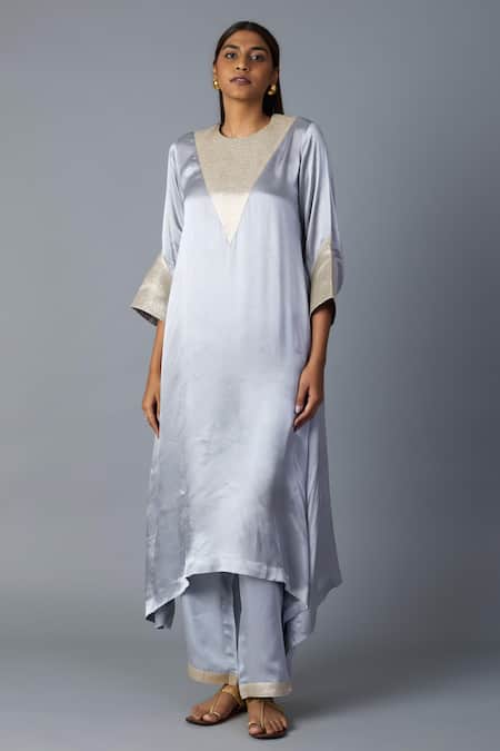 Vasstram Tikona Zari Panelled Kurta & Pant Set 