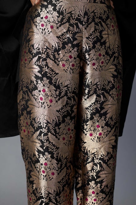 Buy_Vasstram_Gold Brocade Zari Hazara Woven Pant _Online_at_Aza_Fashions