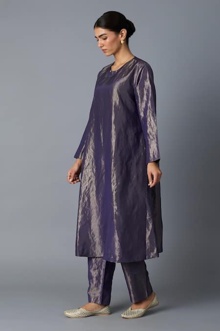 Buy_Vasstram_Purple Tissue Round Neck Chandrika Kurta With Pant 