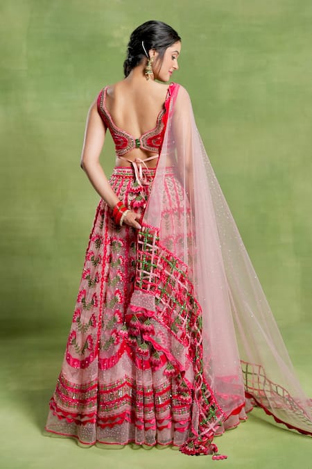 Tuhina Srivastava Floral Embroidered Lehenga Set 