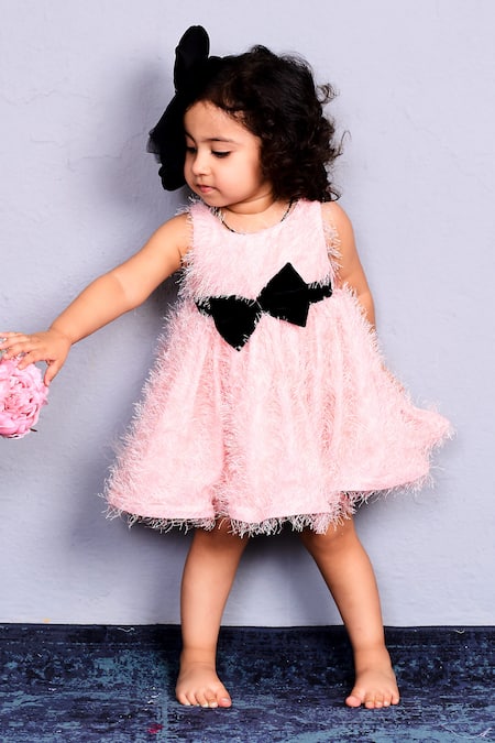 Pinkcow designs pvt ltd Textured Bow Embellished Dress 