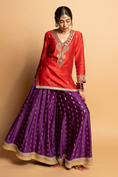 Pants And Pajamas Hemangi Silk Chanderi Sharara 