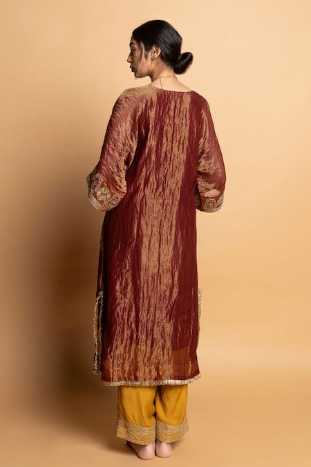 Pants And Pajamas Shama-E-Awadh Embroidered Kaftan 