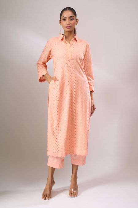 Naintara Bajaj Hakoba A-Line Kurti & Straight Pant Set 