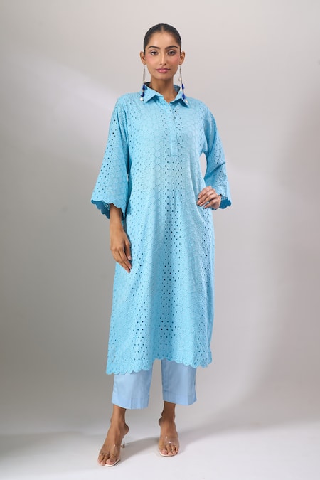 Naintara Bajaj Hakoba A-line Kurti & Straight Pant Set 