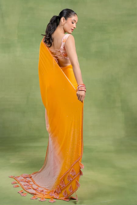 Tuhina Srivastava Ombre Georgette Saree With Blouse 